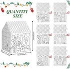 12 Pcs Gingerbread Paper Coloring Houses Diy Craft Color Your Own Cardboard Hous
