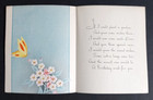 On Your Birthday Greeting Card C1950s Unused Garden Flowers Butterflies Nos