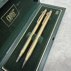 Vintage Cross 10k Gold Filled Ballpoint Pen Pencil Set Chevron Oil Gas Corporate