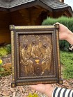 The Holy Trinity Wood Carved Christian Icon Religious Wall Hanging Art Work