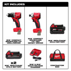 Milwaukee M18 18v Lithium-ion Brushless Cordless Compact Drill impact Combo Kit 