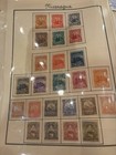 Nicaragua Postage Stamp Lot On 2 Album Pages  National Emblems  Mixed Denoms
