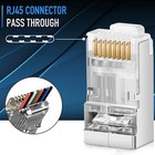 100pcs Cat6   Cat6e Shielded Rj45 Pass Through Modular Plug Cable Connector 8p8c