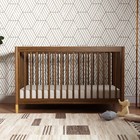 Baby Crib 4-in-1 Convertible Natural Walnut Gold Feet M12901nlgld Babyletto
