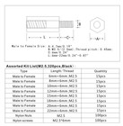 320pcs M2 5 Nylon Hex Spacer Standoffs Screws Nuts Assortment Kit  Male-femal   