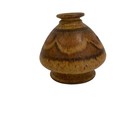 Vintage  Studio Art Pottery Brown Bud Vase Artist Signed 4 5  Boho Rustic Mcm