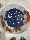 Vintage 1994 Christmas Polystone D  cor Lot     Santa   Plate