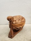 1970 s Vintage Wooden Handmade Walnut  Open   Close Lidded Box W  Mallet