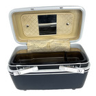 Vtg Samsonite Sentry Navy Blue Train Case Makeup Case With Mirror Tray No Key