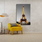 Dekhome Paris Eiffel Tower At Night Canvas Wall Art 24x36 Giclee Print Framed