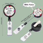 Outus 10 Pieces Christian Badge Reel Religious Gifts Bulk Round Badge Holder Ret