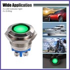 5 Pcs 16mm Led Waterproof Pilot Indicator Signal Warning Light Interior Green