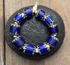 Large Antique Venetian Chevron African Trade Beads 4 Layer Set Of 10 Murano