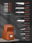 Knife Set With Block  16 Pcs Stainless Steel Kitchen Knife Set With Sharpener
