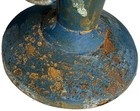 1800s Antique Vintage Hog Scraper Pushup Candlestick Early Blue Paint