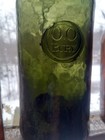 O   O Bury Big  18th Century Pontiled English Applied Seal Bottle W neck Cracks