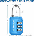 2 Pack Combination Lock  3-digit Padlock Keyless  Resettable Luggage Locks For B