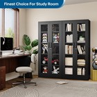 71  Metal Display Cabinet With Glass Doors   4 Adjustable Shelvesfor Home Office