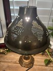 Antique Moroccan Pierced Brass Table Lamp Mid Century Middle Eastern Filigree