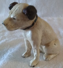 Rca Dog Cast Iron  nipper  Coin Bank Painted Antique Finish 4 Inches Tall