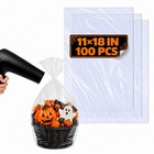 100 Pcs Clear Heat Shrink Wrap Bags 11x18  For Gifts  Crafts  Packaging Supplies
