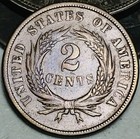 1865 Two Cent Piece 2c Civil War Date Fancy 5 Circulated Us Coin Cc28120