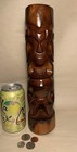 12 5  Vtg Tiki Totem Hand Carved Koa Wood Big Island Art Polynesia Hawaii Read
