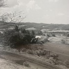Vintage Steam Locomotive Valley Landscape Railroad Photo 4x5 B w Gelatin Orig