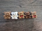 Vintage Lot Of 5 Mini Flocked Teddy Bears Brown 1  