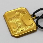 Vintage Genuine Rothmoor Coats Scottie Dog Gold Tone Metal Tag Pendant Charm
