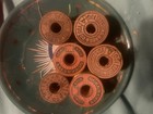 Lot Of 6 Antique Original Silk Sewing Thread Wooden Spools For Machine Or Hand