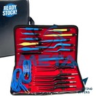 Set Of 20 Pieces Bipolar Bayonet Forceps With Cables - Reusable Kit - With Case