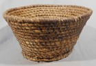 Large Antique Basket Rye Grass Ash Splint Amish Pennsylvania Coiled Hand 19th C 