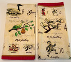 Two Vintage Twelve Days Of Christmas Tea Towels Cotton Linen 26 X 19  Pictorial