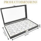 Novel Box Glass Top White Jewelry Gemstone Display Case With Gem Jar Tray Insert