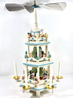 Vtg Easter Hopalong Hollow 3 Tier Wood Pyramid Carousel Spinner 18  Complete