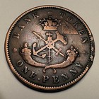 1852 Canada One Penny Bank Token  Free Shipping 