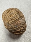 Vintage Unusual Woven Wicker Gathering Basket Oval Shape   Handle