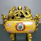 Chinese Copper Cloisonne Enamel Handmade Exquisite Incense Burner