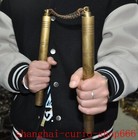 China Ancient Dynasty Bronze Wushu Weapon Arms Defend Oneself Nunchakus Statue