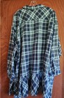 Romans Size 32w Plaid Shirt Flannel Cotton Button Pocket Length Metallic Thread