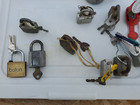 Vintage Lot Keys Padlocks Masterlock Lions  Chicago Car House Dirty Collection