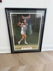 Bjorn Borg Hand Signed Vintage Diadora Poster Wimbledon Framed Mcenroe Free Ship