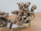 Vintage Brass Tug Of War Children Bookends Figural Art Deco Fast Shipping 