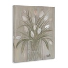 Stupell Industries White Tulip Glass Jar  16 X 20 Inch Canvas Wall Art Unframed