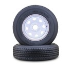 2 Fc Trailer Tire Assembly St205 75r14 8-ply White Spoke Rim 5 Lug On 4 5 