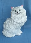 Vintage White Persian Cat Family Figurine Set Mother Cat 4 Kittens Ceramic