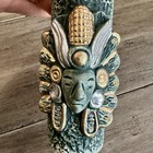Artecoma Mexico Green Warrior Chief Aztec Shot Glass Souvenir Cup Tiki