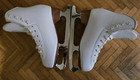 Scott Hamilton Risport Ladies White Ice Skates Size 6 5 235 Made In England Used