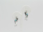 Native American Sterling Silver   Turquoise Navajo Post   Dangle Earrings